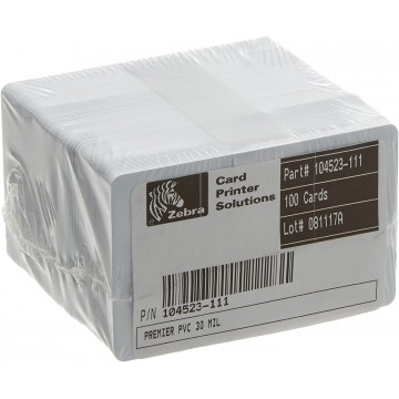 Zebra PVC White Card